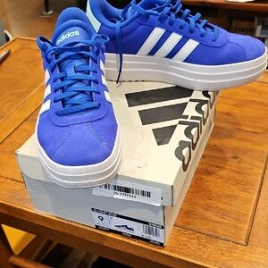 Like New Adidas VL Court Bold Color Royal Blue, Like New Size 9